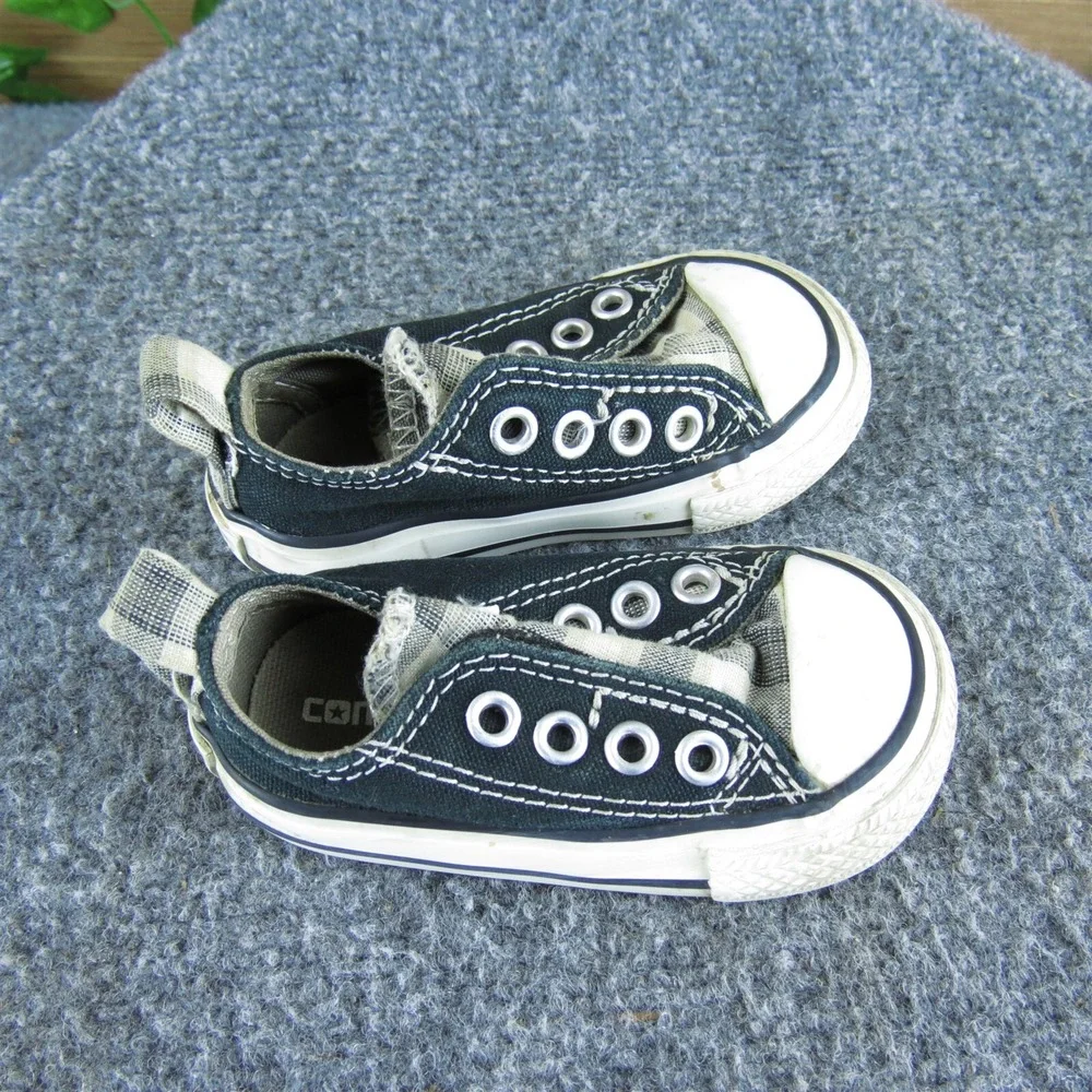 Converse Unisex Sneaker Laceless Sz T 3 Medium‎ Black Fabric Slip On